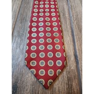 Christian Dior Monsieur Burgundy Silk Tie Geometric Pattern Made in Italy